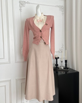 Fashion slim coat knitwear all-match primer vest 2pcs set