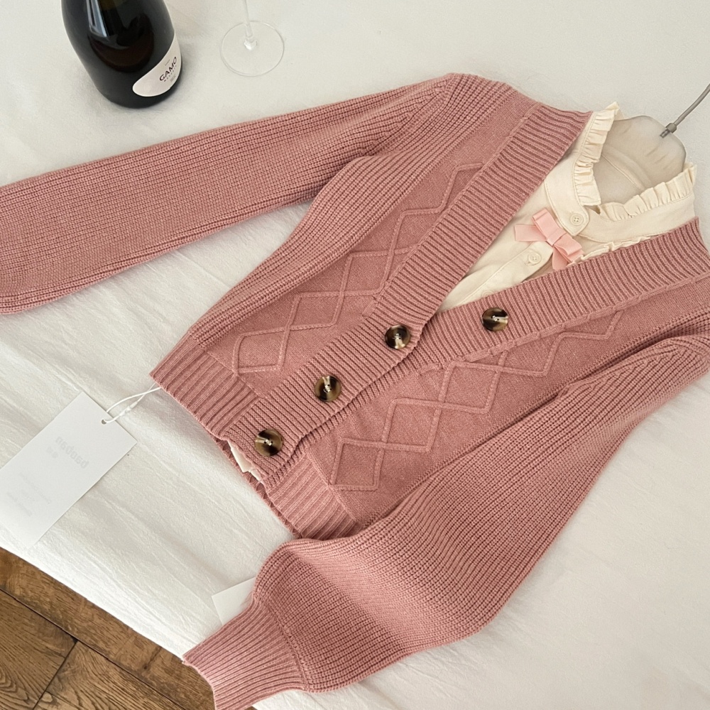 Fashion slim coat knitwear all-match primer vest 2pcs set