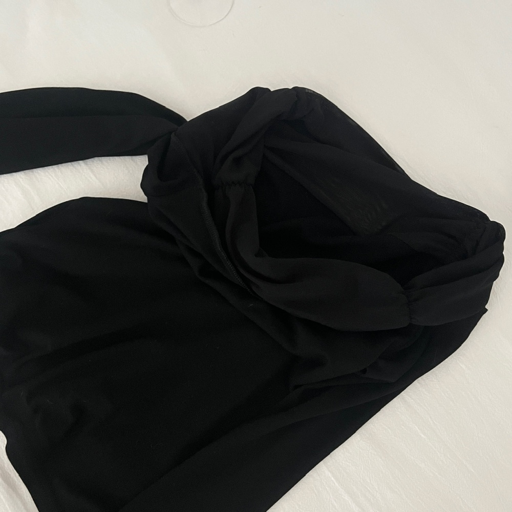 Flat shoulder fold tops gauze knitted skirt a set