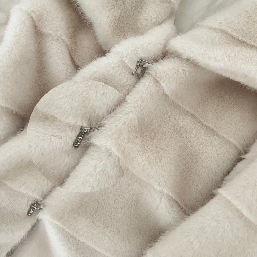 Simulation coat stripe fur coat for women