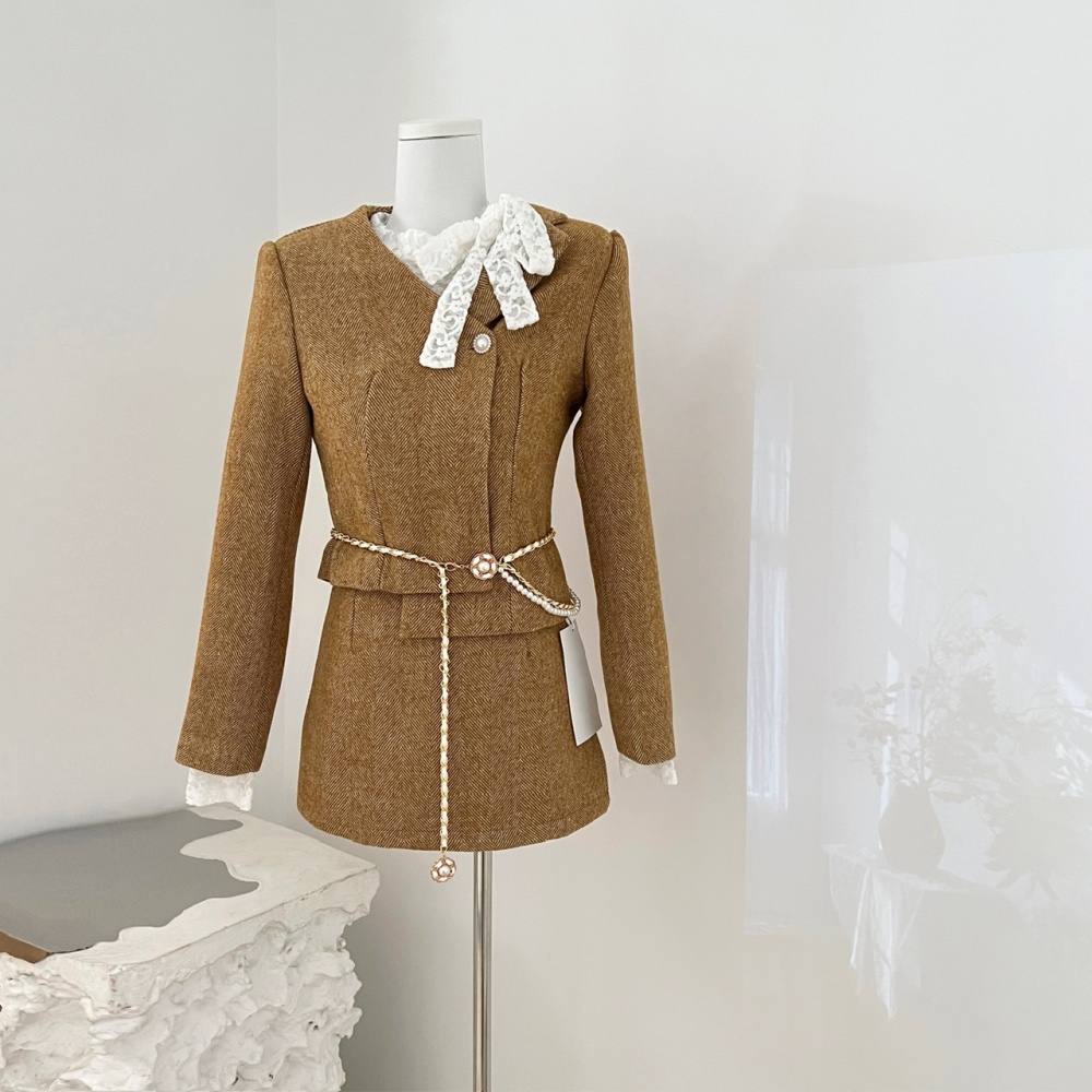 Chanelstyle wool skirt woolen jacket 2pcs set for women