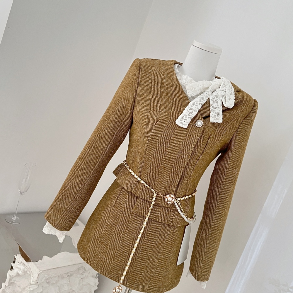 Chanelstyle wool skirt woolen jacket 2pcs set for women