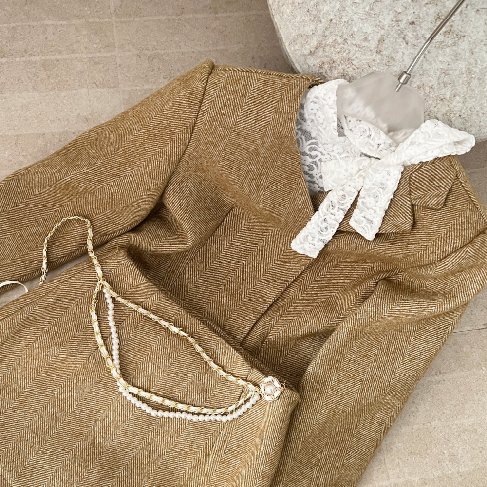 Chanelstyle wool skirt woolen jacket 2pcs set for women