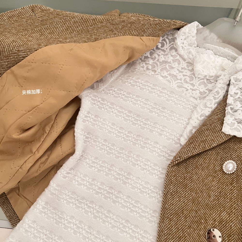 Chanelstyle wool skirt woolen jacket 2pcs set for women