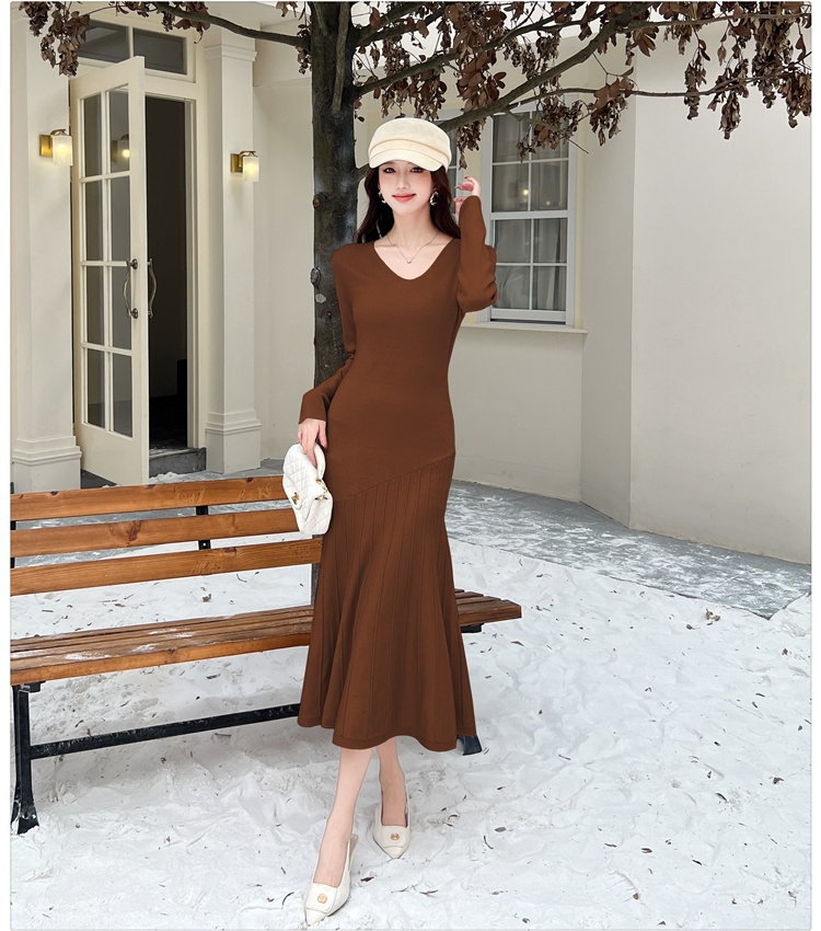 Knitted mermaid elegant sexy dress for women