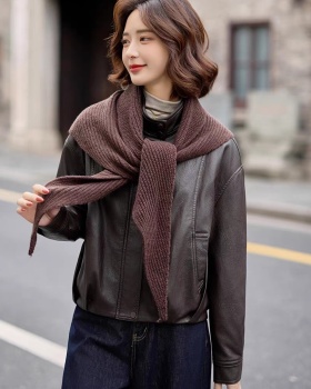 Knitted cstand collar wallet winter Western style coat