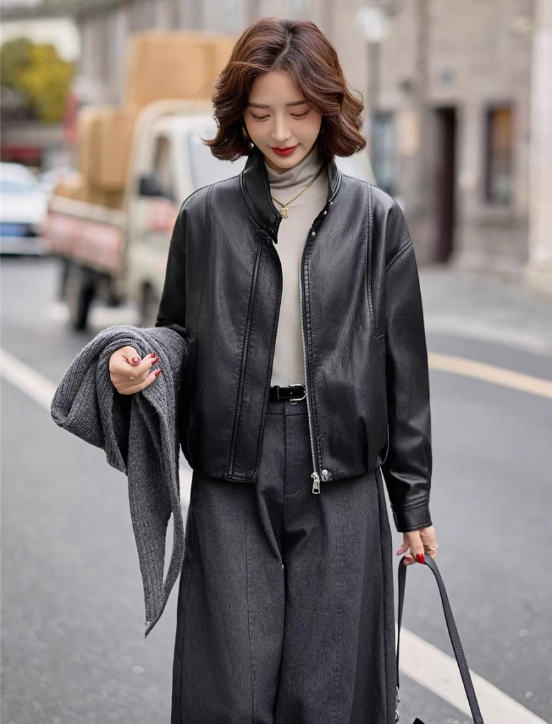 Knitted cstand collar wallet winter Western style coat