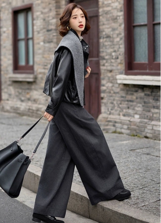 Knitted cstand collar wallet winter Western style coat