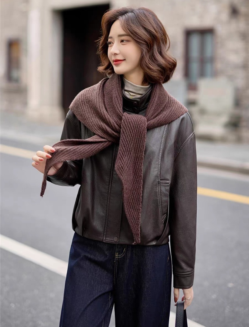 Knitted cstand collar wallet winter Western style coat