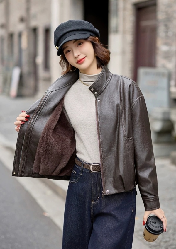 Knitted cstand collar wallet winter Western style coat