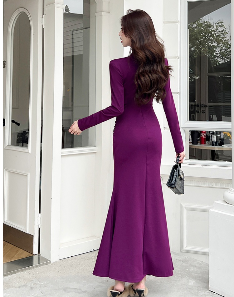 Autumn package hip long dress elasticity dress