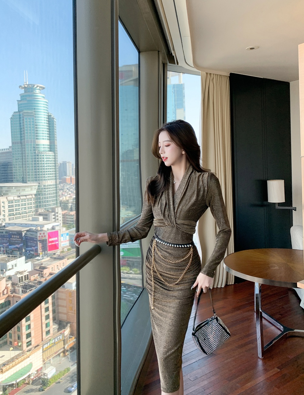 Package hip dress tight long dress