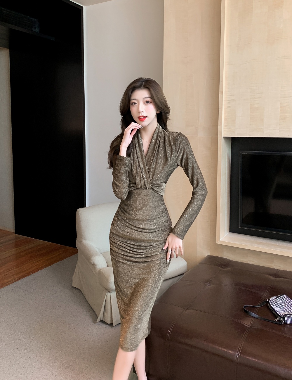 Package hip dress tight long dress