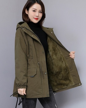 Plus velvet winter parka thick short coat