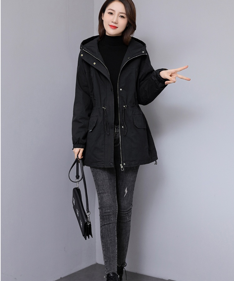 Plus velvet winter parka thick short coat
