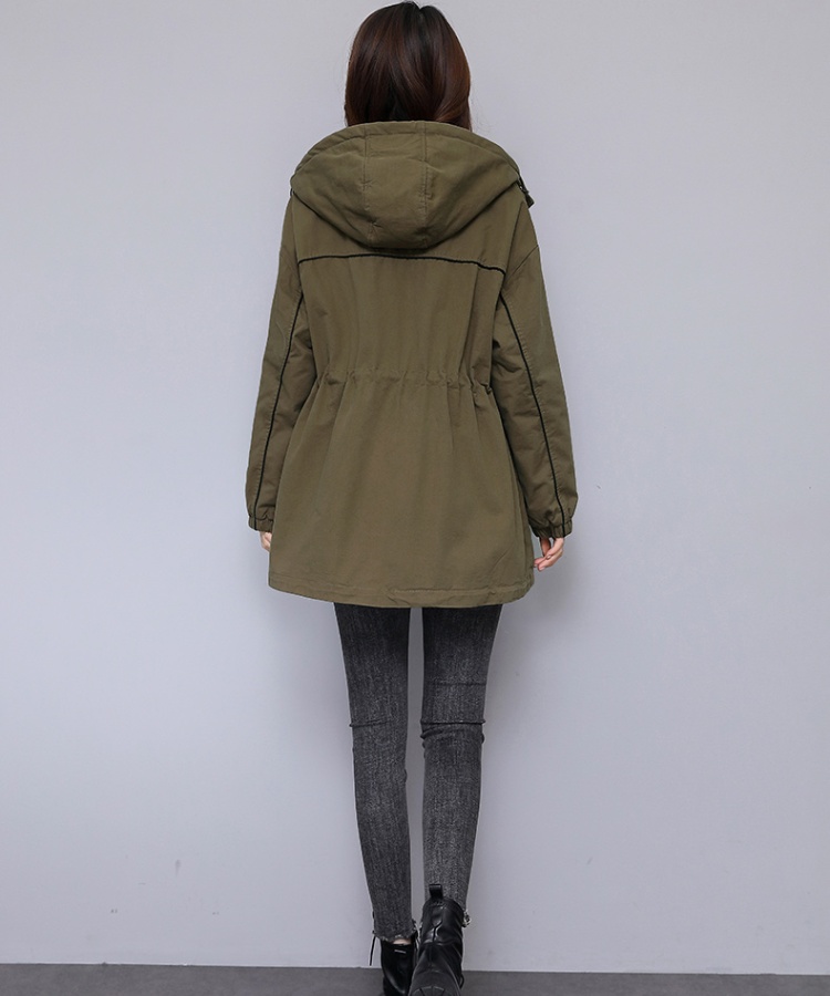 Plus velvet winter parka thick short coat