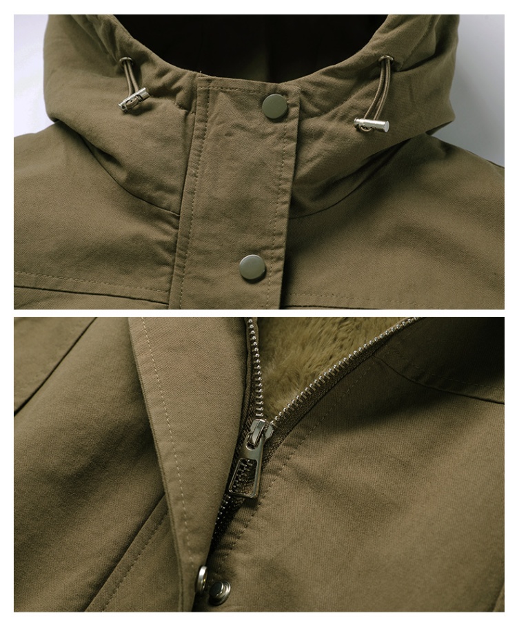 Plus velvet winter parka thick short coat