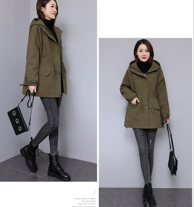 Plus velvet winter parka thick short coat