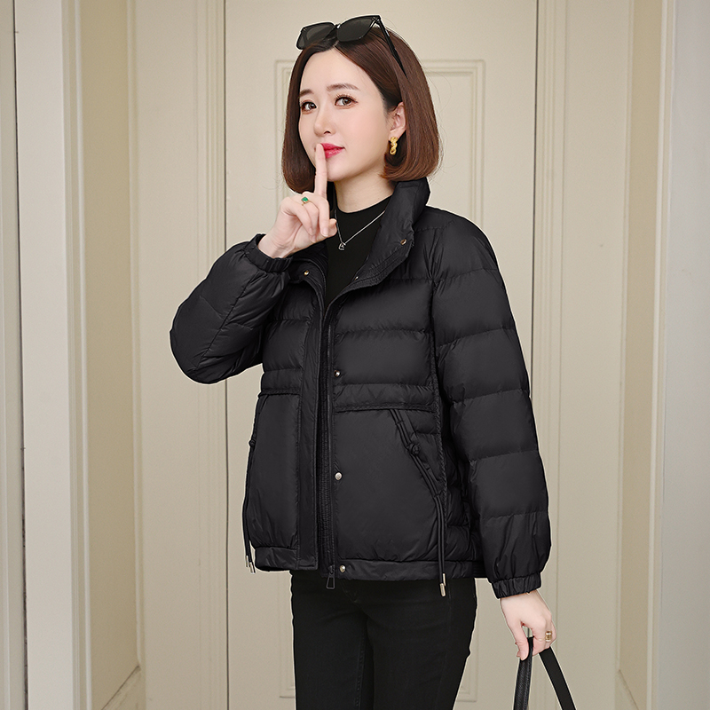 Thermal fashion light down coat slim short thin coat for women