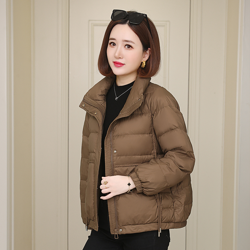 Thermal fashion light down coat slim short thin coat for women