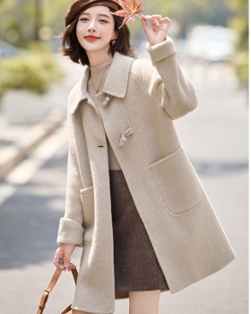 Two-sided temperament woolen coat all-match coat