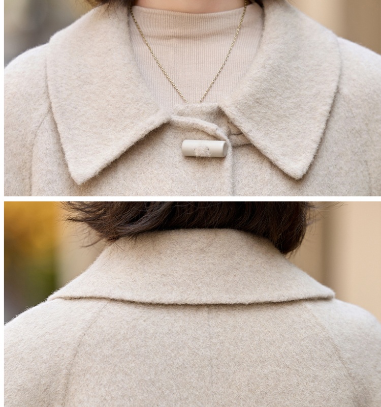 Two-sided temperament woolen coat all-match coat