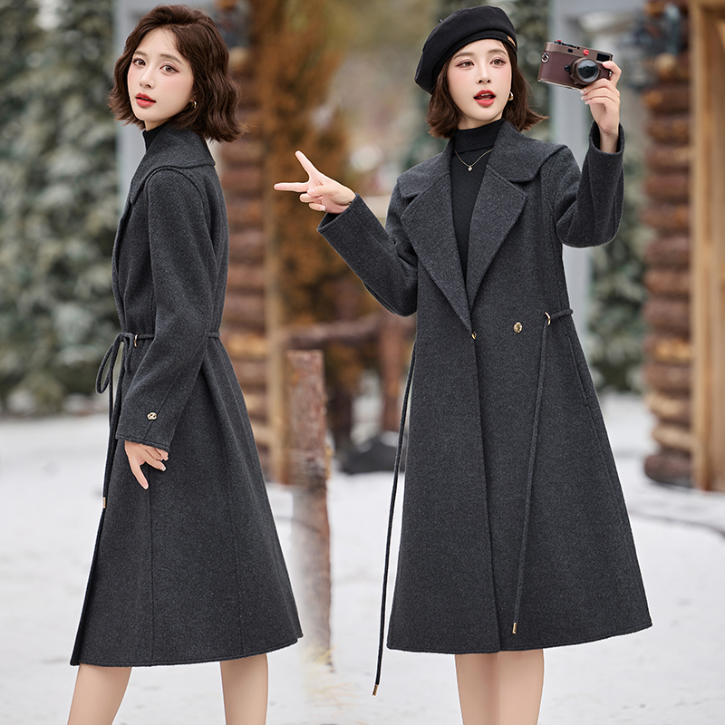 Frenum business suit two-sided wool woolen coat for women