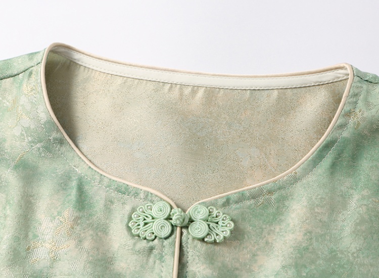 Chinese style summer coat short sleeve thin tops for women