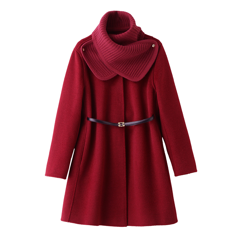 Two-sided winter cloak thermal fashion woolen coat