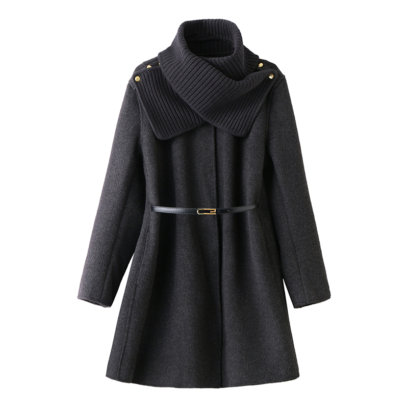 Two-sided winter cloak thermal fashion woolen coat