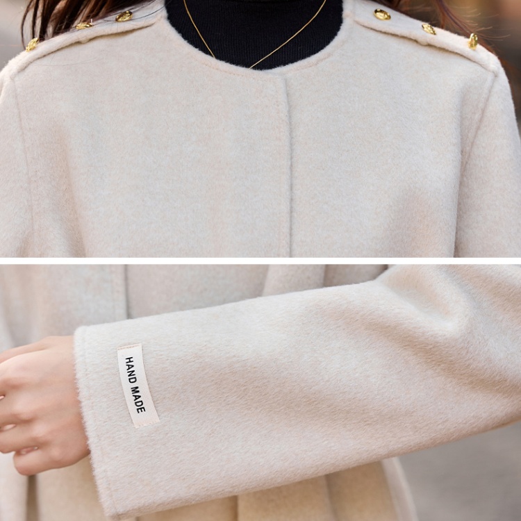 Two-sided winter cloak thermal fashion woolen coat