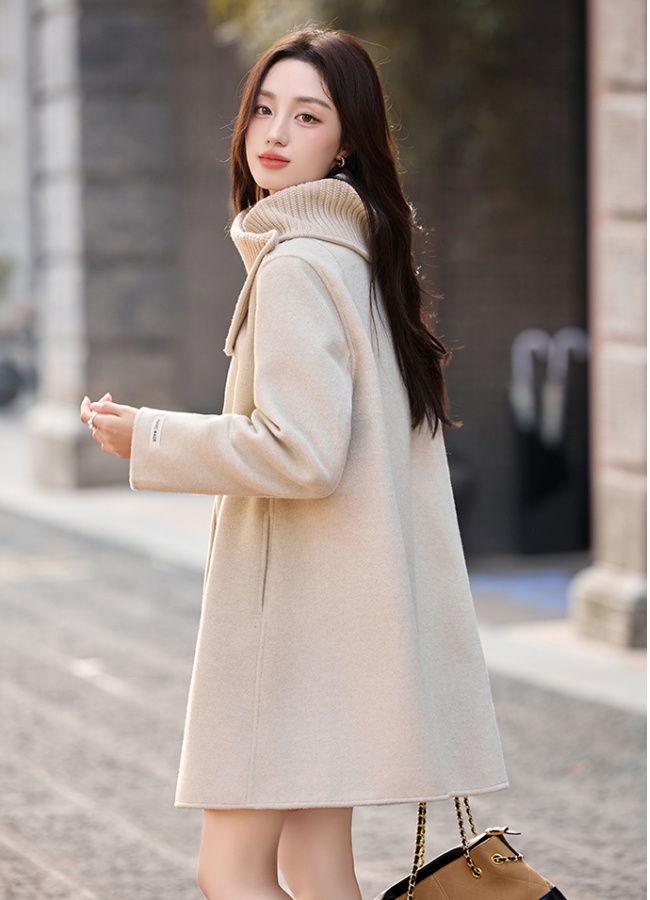 Two-sided winter cloak thermal fashion woolen coat