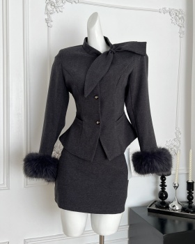 Package hip elmo ladies coat autumn temperament skirt a set