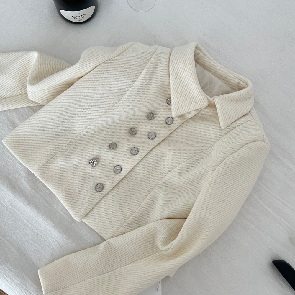 Thick and disorderly short skirt coat a set