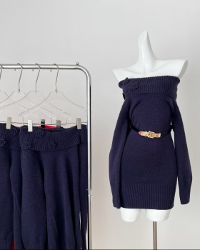 Autumn and winter christmas package hip dress for women