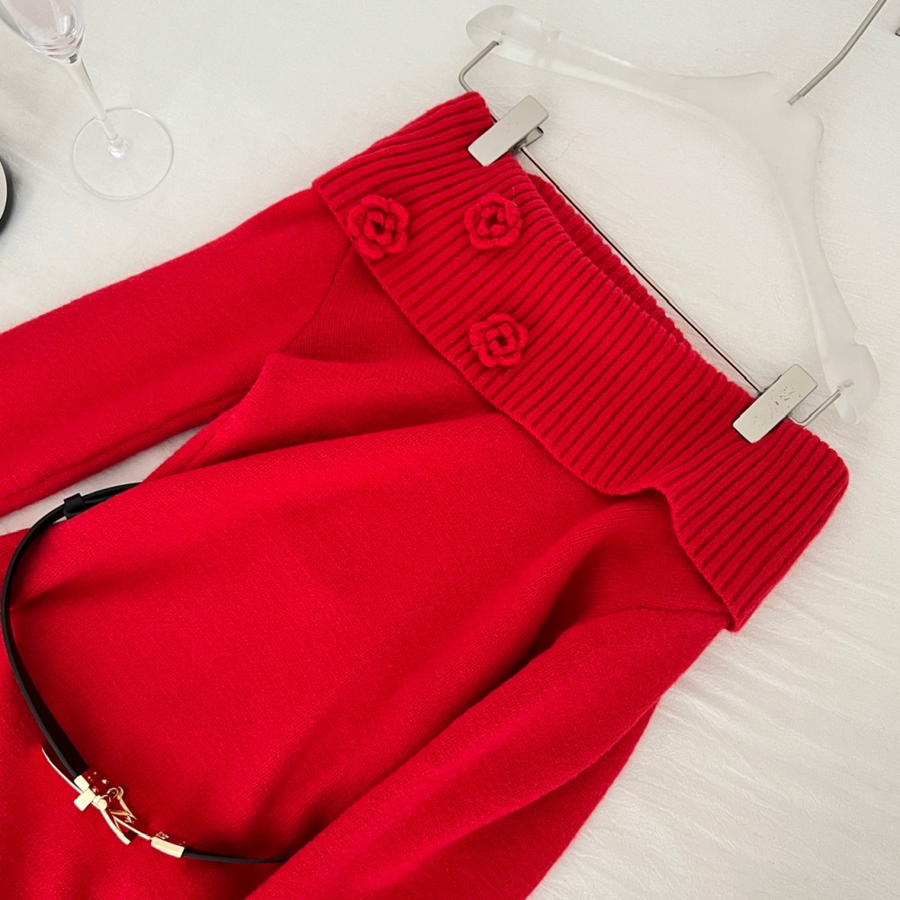 Autumn and winter christmas package hip dress for women