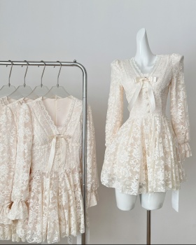 Pinched waist France style dress lace Sexy underwear