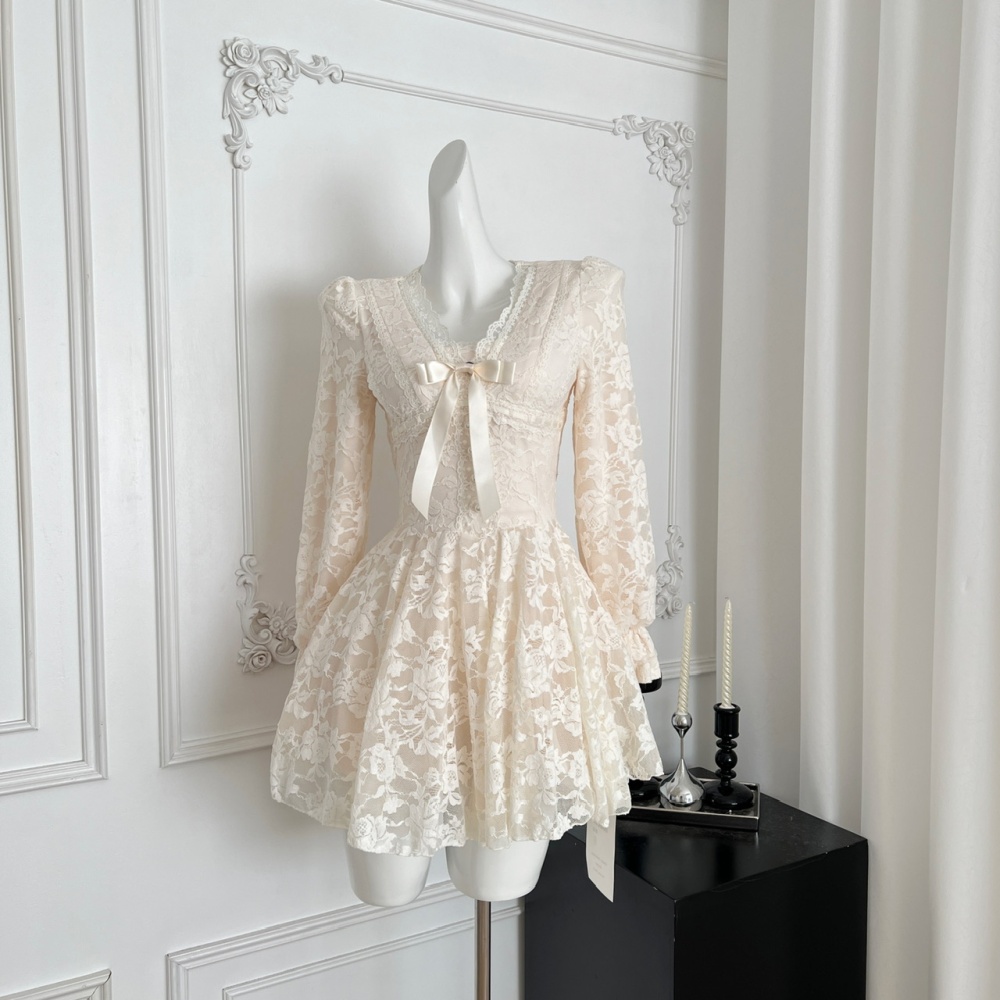 Pinched waist France style dress lace Sexy underwear