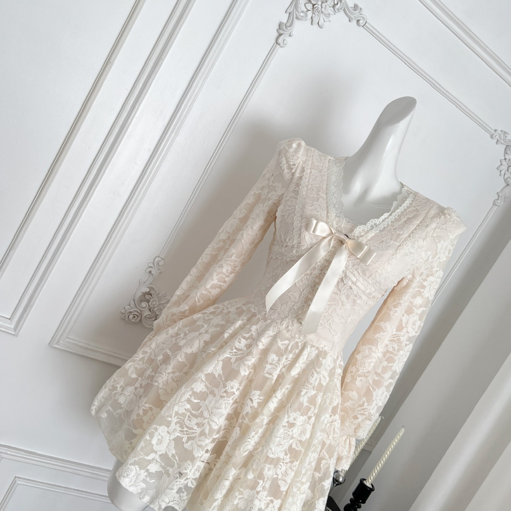 Pinched waist France style dress lace Sexy underwear