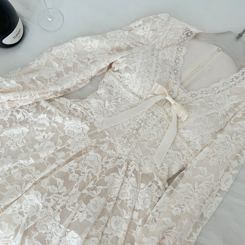 Pinched waist France style dress lace Sexy underwear