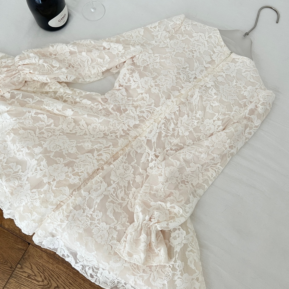 Pinched waist France style dress lace Sexy underwear