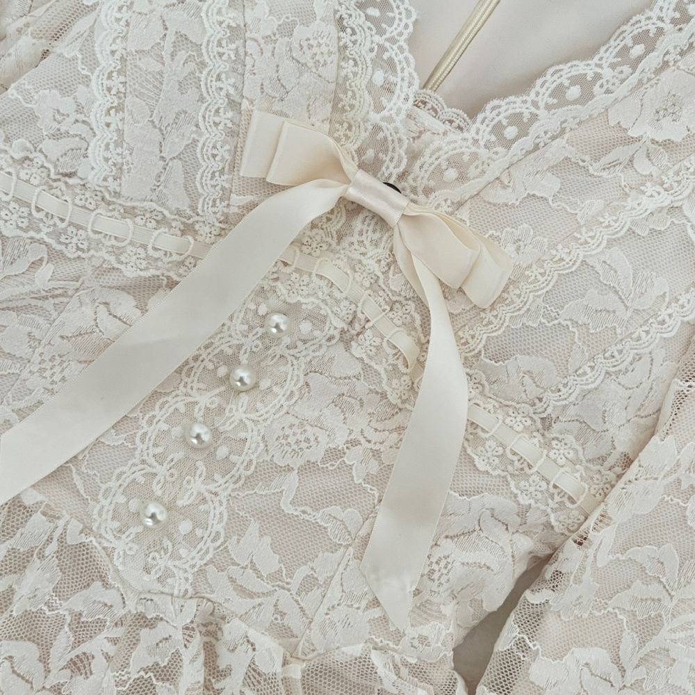 Pinched waist France style dress lace Sexy underwear