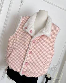 Pink wear coat autumn and winter mixed colors waistcoat