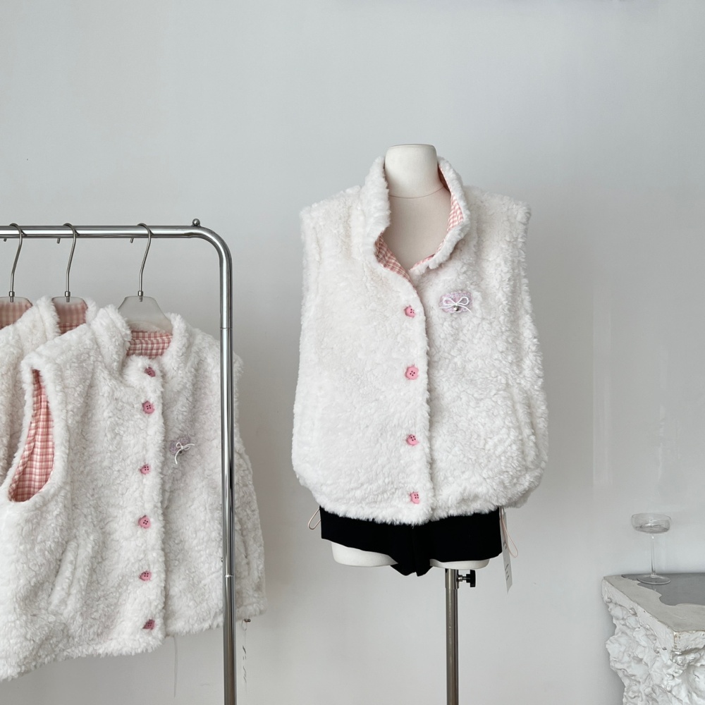 Pink wear coat autumn and winter mixed colors waistcoat