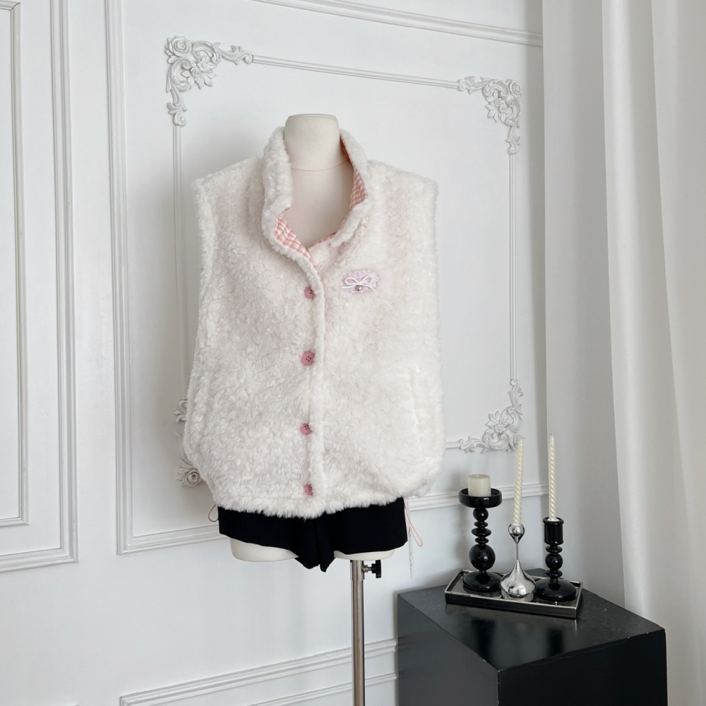 Pink wear coat autumn and winter mixed colors waistcoat