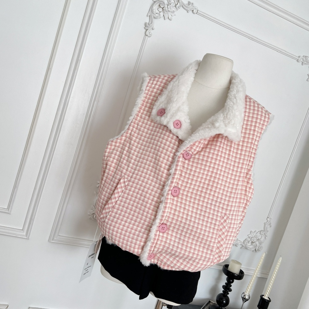 Pink wear coat autumn and winter mixed colors waistcoat
