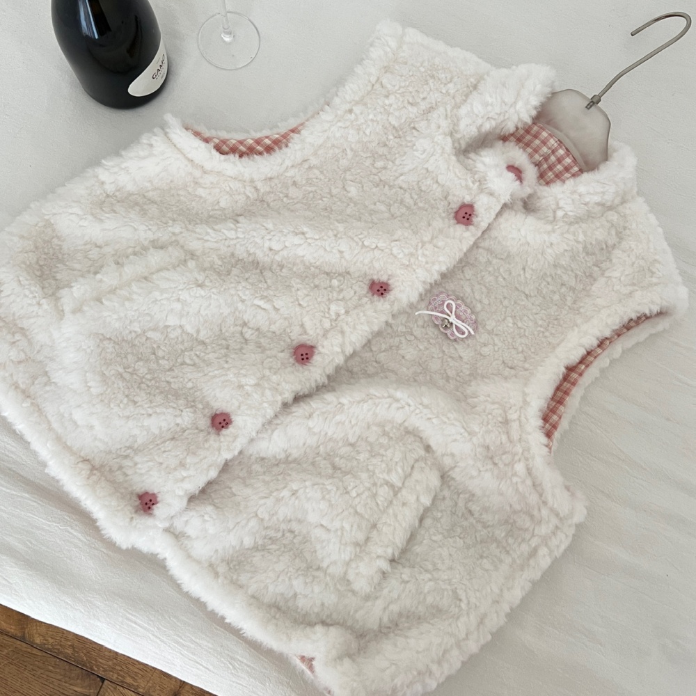 Pink wear coat autumn and winter mixed colors waistcoat