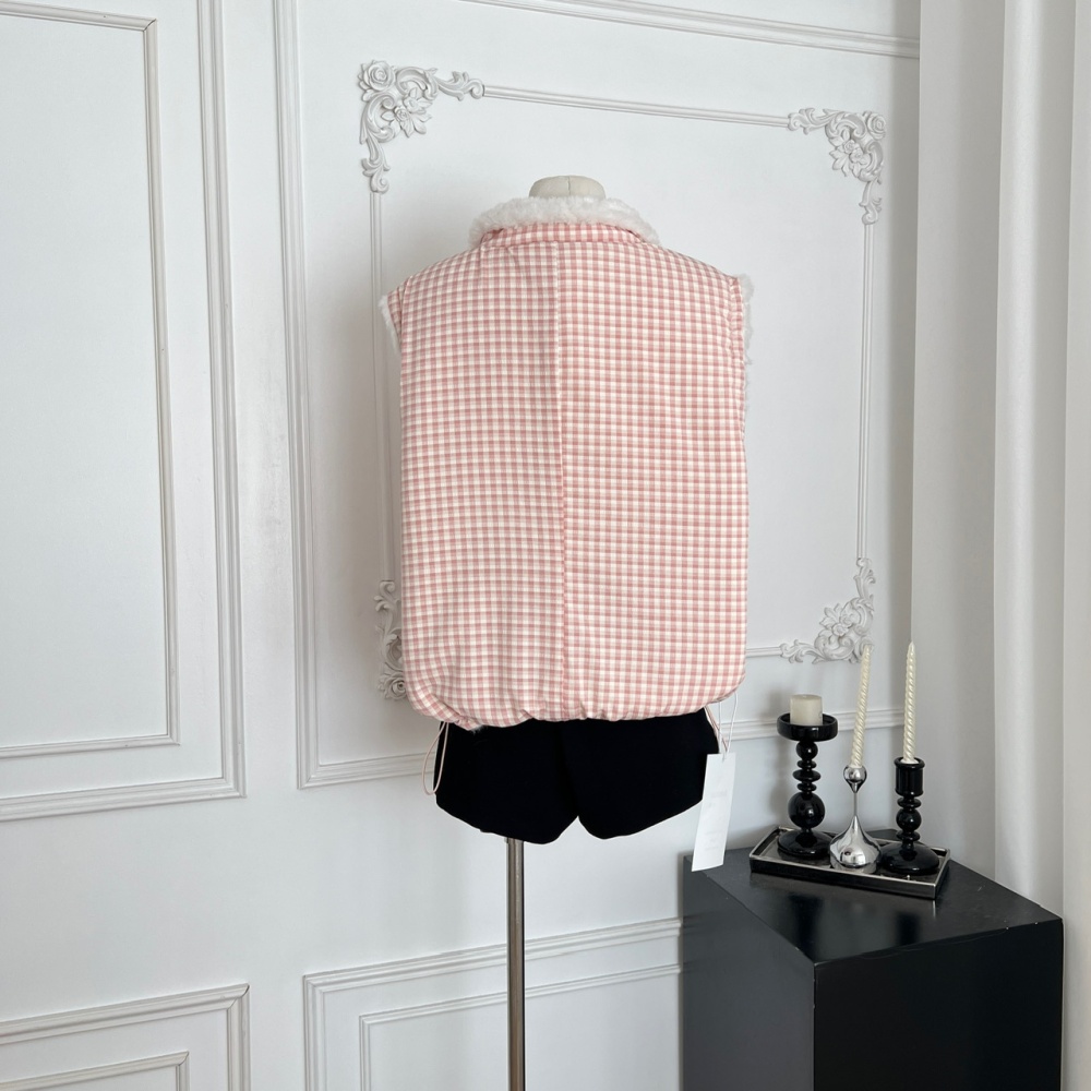 Pink wear coat autumn and winter mixed colors waistcoat