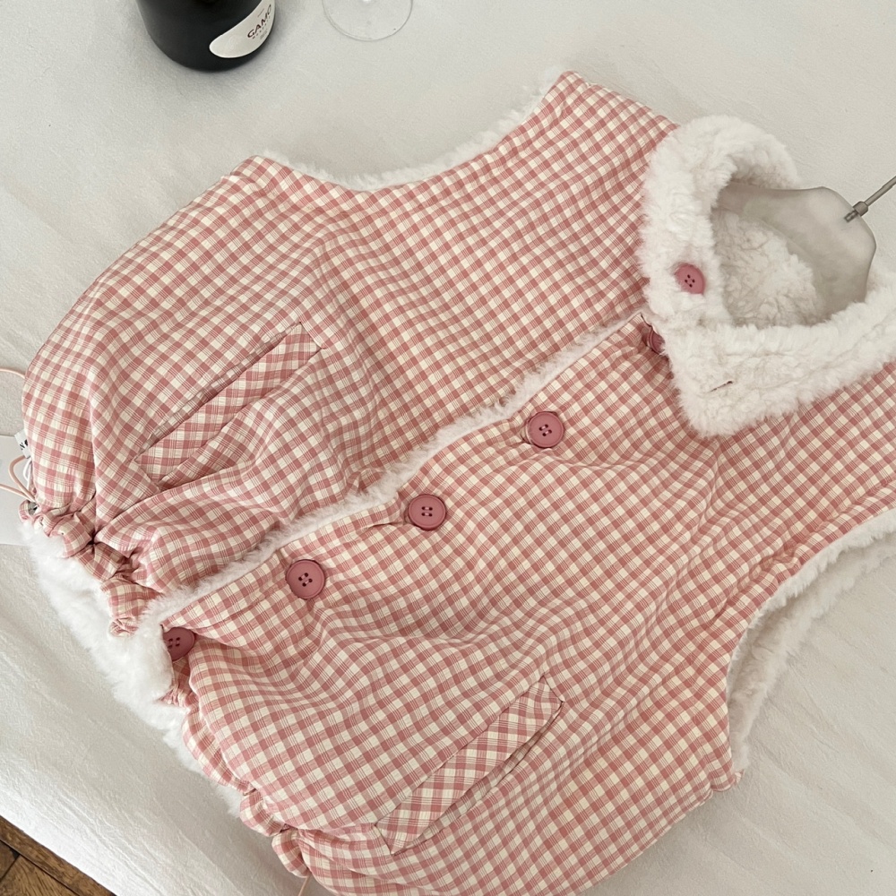 Pink wear coat autumn and winter mixed colors waistcoat