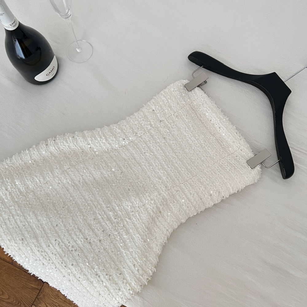 Splice wrapped chest sexy slim package hip dress